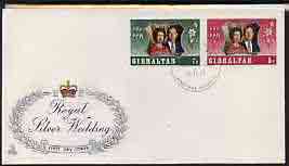 Gibraltar 1972 Royal Silver Wedding set of 2 on illustrated cover with first day cancel, stamps on royalty, stamps on silver wedding