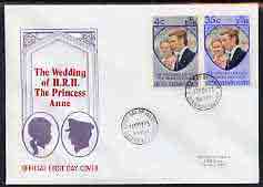 Solomon Islands 1973 Royal Wedding set of 2 on illustrated cover with first day cancel, stamps on royalty    anne & mark