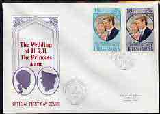 Turks & Caicos Islands 1973 Royal Wedding perf set of 2 on illustrated cover with first day cancel, stamps on royalty    anne & mark