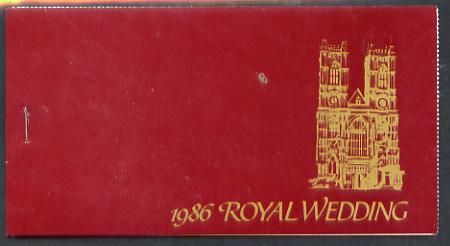 St Lucia 1986 Royal Wedding (Andrew & Fergie) $9.60 booklet (SG SB2) Westminster Abbey in gold, panes perforated, stamps on , stamps on  stamps on royalty       andrew & fergie, stamps on cathedrals