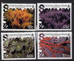Solomon Islands 1987 Corals set of 4 unmounted mint, SG 576-79, stamps on coral, stamps on marine-life