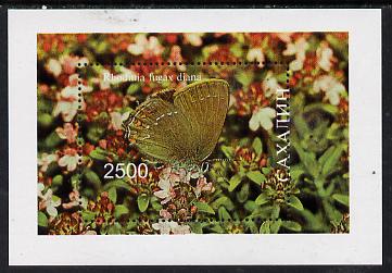 Sakhalin Isle 1997 Butterflies perf souvenir sheet, stamps on butterflies