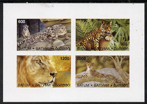 Batum 1997 Big Cats imperf sheetlet containing complete set of 4 values unmounted mint, stamps on , stamps on  stamps on animals    cats