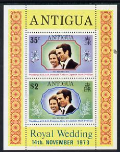 Antigua 1973 Royal Wedding m/sheet unmounted mint, SG MS 372, stamps on royalty, stamps on anne, stamps on mark