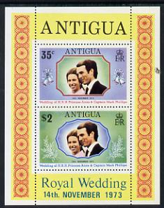 Antigua 1973 Royal Wedding m/sheet unmounted mint, SG MS 372, stamps on , stamps on  stamps on royalty, stamps on  stamps on anne, stamps on  stamps on mark