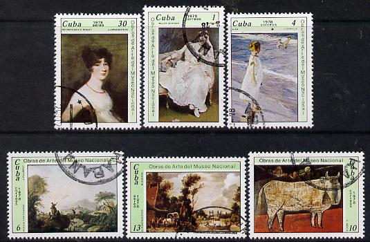 Cuba 1978 National Museum Paintings (12th series) cto set of 6, SG 2430-35*, stamps on , stamps on  stamps on arts     museums