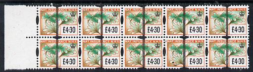 Cinderella - Great Britain National Insurance Stamp A34.30 (showing oak leaf) superb block of 10 with Post Office Training bar overprint unmounted mint, stamps on , stamps on  stamps on trees       employment