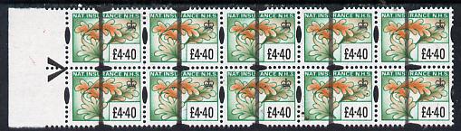 Cinderella - Great Britain National Insurance Stamp A34.40 (showing oak leaf) superb block of 10 with Post Office Training bar overprint, unmounted mint, stamps on , stamps on  stamps on trees       employment