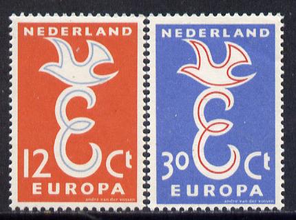 Netherlands 1958 Europa set of 2 unmounted mint, SG 868-69*, stamps on europa