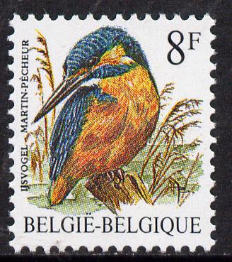 Belgium 1985-90 Birds #1 Kingfisher 8f unmounted mint, SG 2852, stamps on birds          kingfisher
