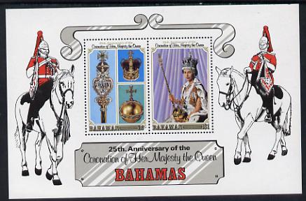 Bahamas 1978 Coronation 25th Anniversary m/sheet unmounted mint SG MS 517, stamps on , stamps on  stamps on royalty      coronation