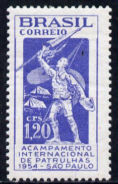 Brazil 1954 International Scout Encampment unmounted mint, SG 905, stamps on scouts    
