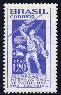 Brazil 1954 International Scout Encampment unmounted mint, SG 905, stamps on scouts