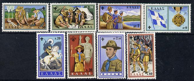Greece 1960 50th Anniversary of Greek Scout Movement set of 8, SG 829-36, stamps on , stamps on  stamps on scouts    