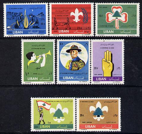 Lebanon 1962 Scout Movement Commemoration set of 8, SG 735-42*, stamps on scouts