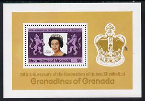 Grenada - Grenadines 1978 Coronation 25th Anniversary m/sheet (SG MS 275) unmounted mint, stamps on , stamps on  stamps on royalty      coronation