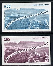 French Southern & Antarctic Territories 1983 Apostles Islands two different Imperf colour trial proofs unmounted mint, as SG 170, stamps on tourism, stamps on polar
