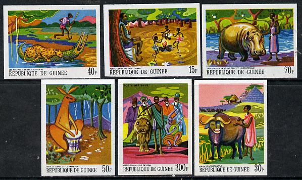 Guinea - Conakry 1968 Paintings of African Legends #2 imperf set of 6 from limited printing unmounted mint, as SG 651-6, stamps on , stamps on  stamps on arts, stamps on  stamps on mythology, stamps on  stamps on antelope, stamps on  stamps on 