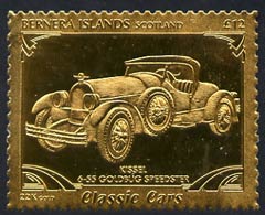 Bernera 1985 Classic Cars - Kissel Goldburg Speedster A312 value perforated & embossed in 22 carat gold foil unmounted mint, stamps on , stamps on  stamps on cars    kissel