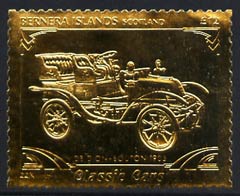 Bernera 1985 Classic Cars - 1903 De Dion Bouton A312 value perforated & embossed in 22 carat gold foil unmounted mint, stamps on , stamps on  stamps on cars    de dion