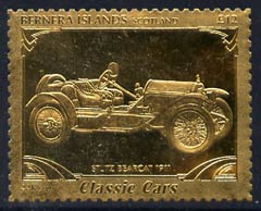 Bernera 1985 Classic Cars - 1911 Stutz Bearcat A312 value perforated & embossed in 22 carat gold foil unmounted mint, stamps on , stamps on  stamps on cars    stutz