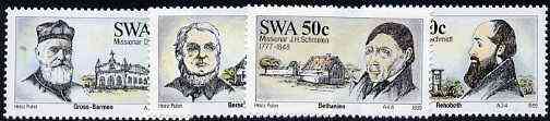 South West Africa 1989 Missionaries set of 4 unmounted mint, SG 503-06, stamps on , stamps on  stamps on religion