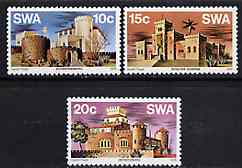 South West Africa 1976 Castles set of 3 unmounted mint, SG 287-89, stamps on , stamps on  stamps on castles