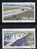 South West Africa 1976 Water & Electricity Supply set of 2 unmounted mint, SG 295-96, stamps on irrigation, stamps on civil engineering, stamps on electricity, stamps on waterfalls, stamps on energy