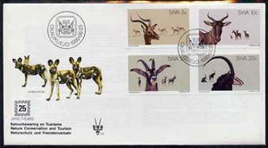 South West Africa 1980 Antelope set of 4 on unaddressed illustrated cover with special first day cancel, stamps on animals, stamps on antelope