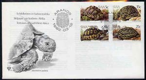 South West Africa 1982 Tortoises set of 4 on unaddressed illustrated cover with special first day cancel, stamps on , stamps on  stamps on animals, stamps on  stamps on reptiles, stamps on  stamps on tortoises