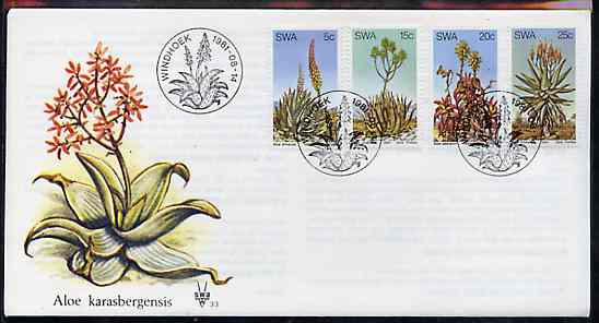 South West Africa 1981 Aloes set of 4 on unaddressed illustrated cover with special first day cancel