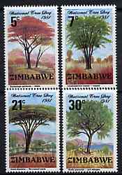 Zimbabwe 1981 National Tree Day set of 4 unmounted mint, SG 606-09*, stamps on trees