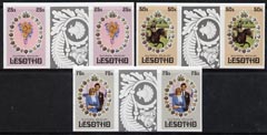 Lesotho 1981 Royal Wedding set of 3 in imperf gutter pairs (as SG 451-3), stamps on , stamps on  stamps on royalty, stamps on  stamps on diana, stamps on  stamps on charles, stamps on  stamps on 