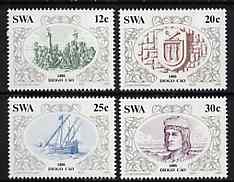 South West Africa 1986 Discoverers of South West Arica (2nd Issue) set of 4 unmounted mint, SG 455-58, stamps on explorers