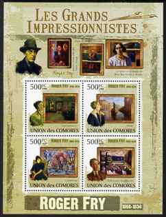 Comoro Islands 2009 Impressionists - Roger Fry perf sheetlet containing 4 values unmounted mint, stamps on , stamps on  stamps on personalities, stamps on  stamps on arts, stamps on  stamps on impressionists, stamps on  stamps on 