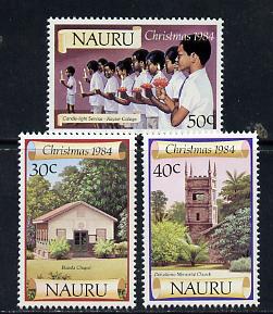 Nauru 1984 Christmas set of 3 unmounted mint SG 315-17, stamps on christmas, stamps on candles