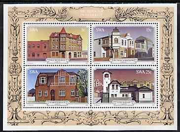 South West Africa 1981 Historic Buildings of Lderitz m/sheet unmounted mint, SG MS 385, stamps on buildings, stamps on architecture