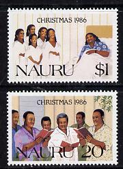 Nauru 1986 Christmas set of 2 unmounted mint SG 344-45, stamps on christmas