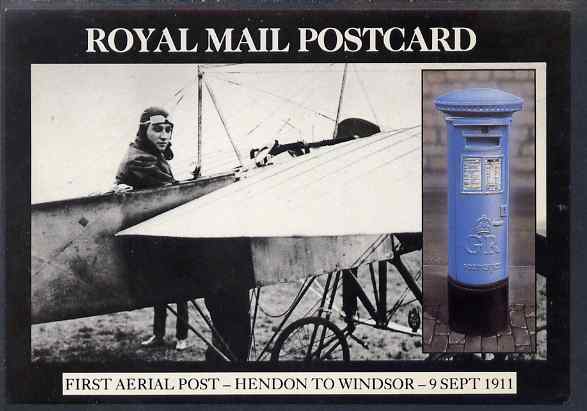 Postcard - Great Britain 1986 First Aerial Post Hendon to Windsor picture postcard (SEPR 49) used with Concorde illustrated Hounslow cancel, stamps on , stamps on  stamps on aviation, stamps on  stamps on postbox, stamps on  stamps on concorde