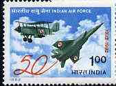 India 1982 50th Anniversary of Indian Air Force unmounted mint, SG 1053*, stamps on , stamps on  stamps on aviation