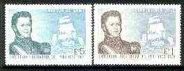 Chile 1971 150th Anniversary of Peruvian Expedition set of 2 unmounted mint, SG 662-63*, stamps on , stamps on  stamps on ships    explorers