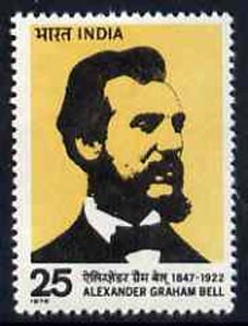 India 1976 Alexander Graham Bell Commemoration unmounted mint, SG 802*, stamps on , stamps on  stamps on personalities    inventions     deaf     telephone, stamps on  stamps on communications, stamps on  stamps on scots, stamps on  stamps on scotland