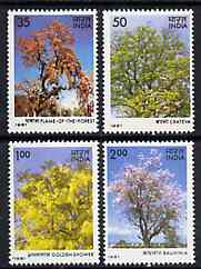 India 1981 Flowering Trees set of 4 unmounted mint, SG 1014-17*, stamps on trees