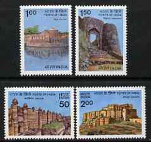 India 1984 Forts set of 4 unmounted mint, SG 1131-34*, stamps on , stamps on  stamps on forts    militaria