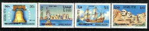 Bangladesh 1976 USA Bicentenary set of 4 unmounted mint (Mayflower, Liberty Bell, Statue) SG 80-83, stamps on constitutions, stamps on history, stamps on americana, stamps on bells, stamps on statues, stamps on ships, stamps on liberty