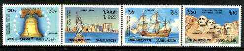 Bangladesh 1976 USA Bicentenary set of 4 unmounted mint (Mayflower, Liberty Bell, Statue) SG 80-83, stamps on , stamps on  stamps on constitutions, stamps on  stamps on history, stamps on  stamps on americana, stamps on  stamps on bells, stamps on  stamps on statues, stamps on  stamps on ships, stamps on  stamps on liberty