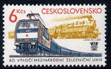 Czechoslovakia 1982 International Railways Union unmounted mint, SG 2618, stamps on , stamps on  stamps on railways, stamps on  stamps on  tuc , stamps on  stamps on 