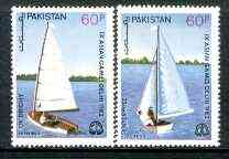 Pakistan 1983 Yachting Championships set of 2 unmounted mint, SG 619-20*, stamps on yachting, stamps on sailing, stamps on ships