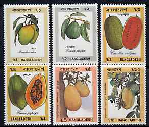 Bangladesh 1990 Fruit set of 6 unmounted mint, SG 353-58*