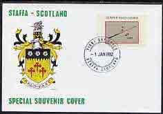 Staffa 1982 Sports Accessories 60p (Snooker) perf single on illustrated cover with first day cancellation, stamps on sport    snooker
